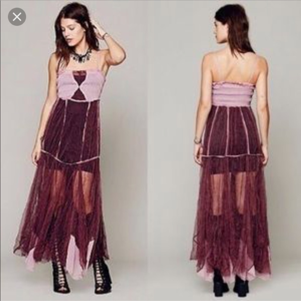 Free People intimately sheer maxi slip dress